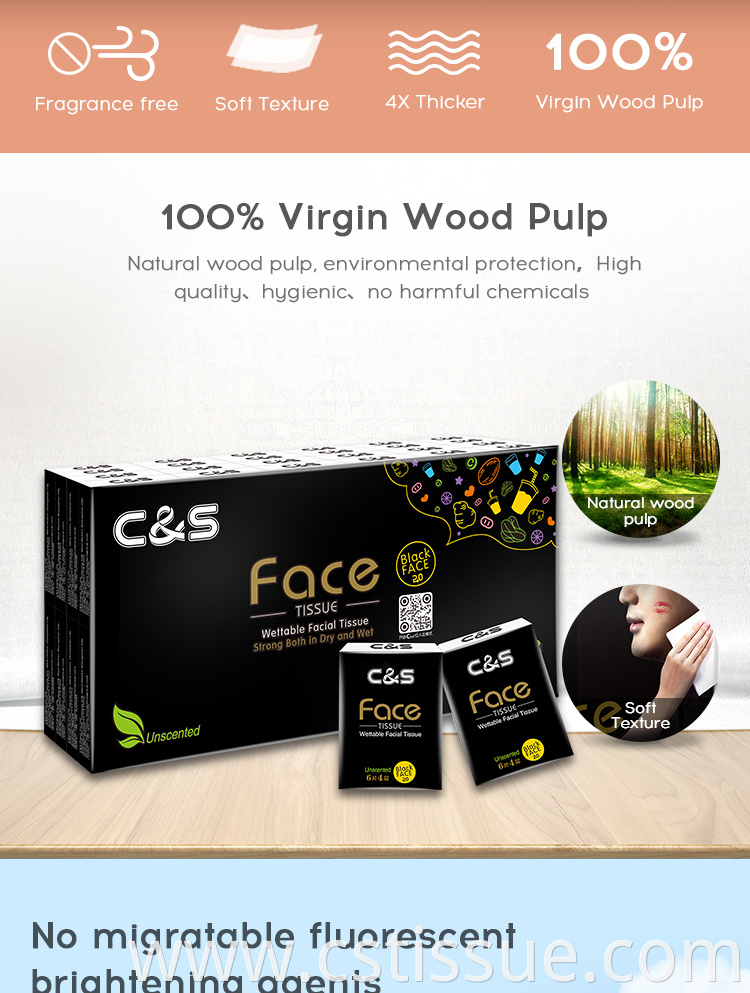Logo Design Virgin Wood Pulp Pocket Tissue Mini Pack 4 Ply Portable Toilet Paper